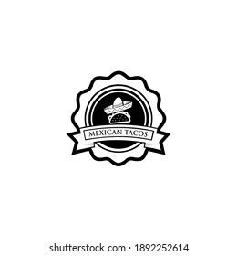 Taco vector illustration in flat style. lettering, illustration on white background. Concept for cafe, restaurant.