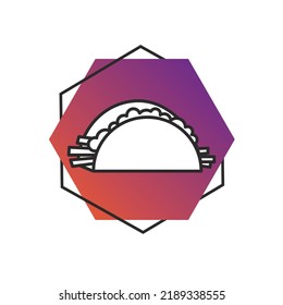 Taco vector illustration in flat style. Taco Mexican food. Traditional tacos isolated on white background.
