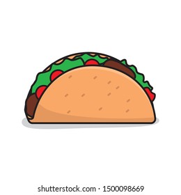 Taco vector illustration isolated on white background, taco clip art