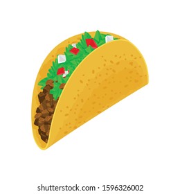 taco vector illustration isolated white background