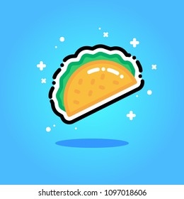 Taco vector illustration in line style