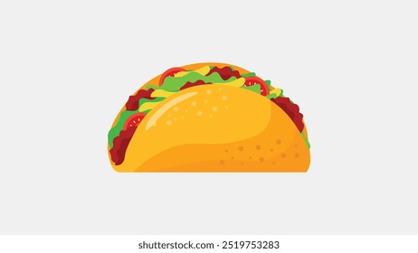 Ilustração do vetor de taco, logotipo, ícone, desenho animado