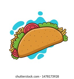 Taco vector illustration on white background. Vector eps 10 file.