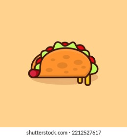 taco vector illustration. suitable for icons or logos for restaurants and cafes