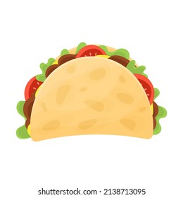 Taco vector illustration. Traditional mexican food. Mexican cuisine. 
