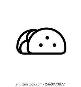 Taco vector line icon. Food icon collection. Thin signs for restaurant menu. Pixel perfect 64x64. Editable Strokes