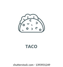 Taco vector line icon, linear concept, outline sign, symbol