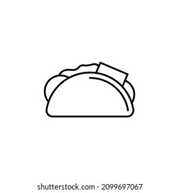 Taco vector line icon on white background