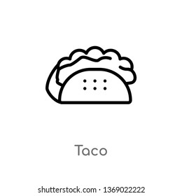 taco vector line icon. Simple element illustration. taco outline icon from fast food concept. Can be used for web and mobile