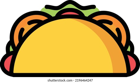 taco vector on white background. isolated Vector icon