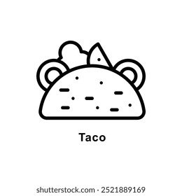 Taco vector  Outline icon style illustration. Symbol on White background EPS 10 File