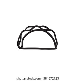 Taco vector sketch icon isolated on background. Hand drawn Taco icon. Taco sketch icon for infographic, website or app.