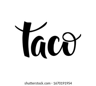 Taco vector text, hand drawn lettering