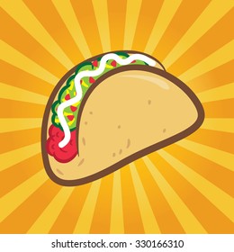 taco with yellow burst background