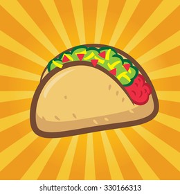 taco with yellow burst background