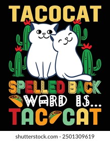 Tacocat Rechtschreibung Zurück Ward Ist Tacocat Happy Nacho Party Shirt Druckvorlage Typografie Design für Kunst