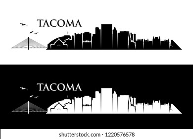 Tacoma skyline - Washington, United States of America, USA - vector illustration svg