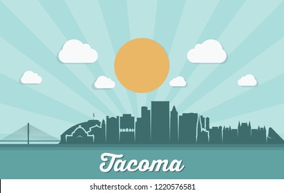 Tacoma skyline - Washington, United States of America, USA - vector illustration svg