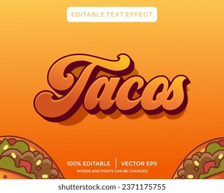 plantilla de efecto de texto tacos 3D