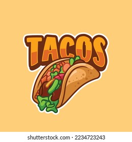 Tacos American Food Mexican Culinary Logo