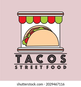 tacos business logo - street food - mexican culinary - business mascot brand
