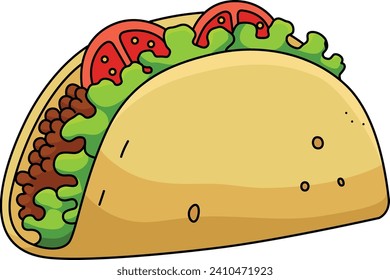 Tacos Cartoon Colored Clipart Illustration