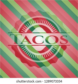 Tacos christmas style emblem.