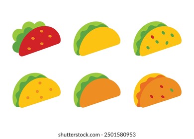 Tacos Color Art Illustration with Bold and Vibrant Design