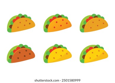 Tacos Color Art Illustration Highlighting Tasty Toppings and Salsas