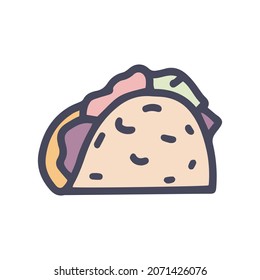 tacos color vector doodle simple icon design