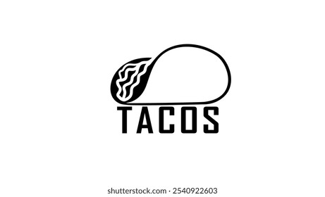 Tacos emblem, black isolated silhouette