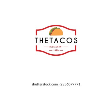 Diseño del logo alimentario del emblema de los tacos. Diseño del logotipo de tacos de México