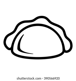 Tacos. Fast food vector icon. Black and white illustration.