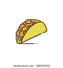 Tacos Filled outline vector illustration. Food & Drinks style icon.