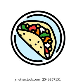 tacos ícone de cor de peixe vetor. sinal de peixe tacos. ilustração de símbolo isolado