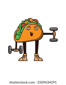 Tacos Fitness Gym Vector Graphics illustration