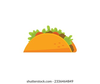 tacos vectorial plano de la ilustración de comida rápida aislados en fondo blanco