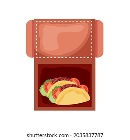 tacos food in the box icon