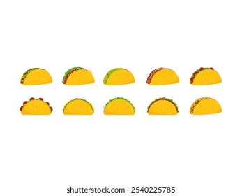 Tacos Food Illustration Element Set