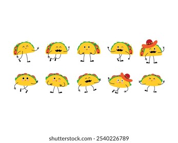 Tacos Food Illustration Element Set