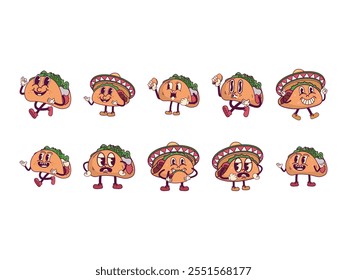 Tacos Food Illustration Element Set