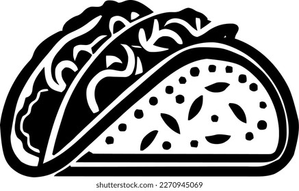Tacos, food, isolated, vintage drawing, vector illustration, black color