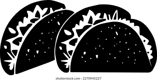 Tacos, food, isolated, vintage drawing, vector illustration, black color