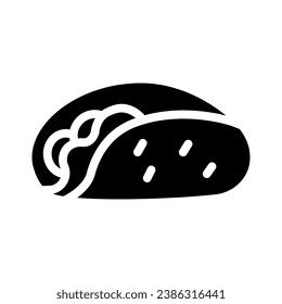 tacos glyph icon illustration vector graphic. Simple element illustration vector graphic, suitable for app, websites, and presentations isolated on white background