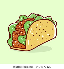 Tacos dibujado a mano elemento ilustración vectorial