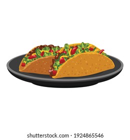 Tacos icon. Cartoon of tacos vector icon for web design isolated on white background