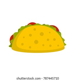 Tacos icon. Flat illustration of tacos vector icon isolated on white background