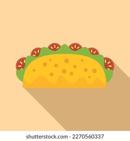 Tacos icon flat vector. Mexican food. Mexico menu