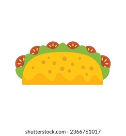 Tacos icon flat vector. Mexican food. Mexico menu isolated