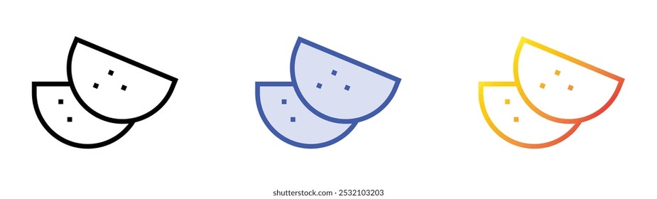 tacos icon. Linear, Blue Fill and Gradient Style Design Isolated On White Background